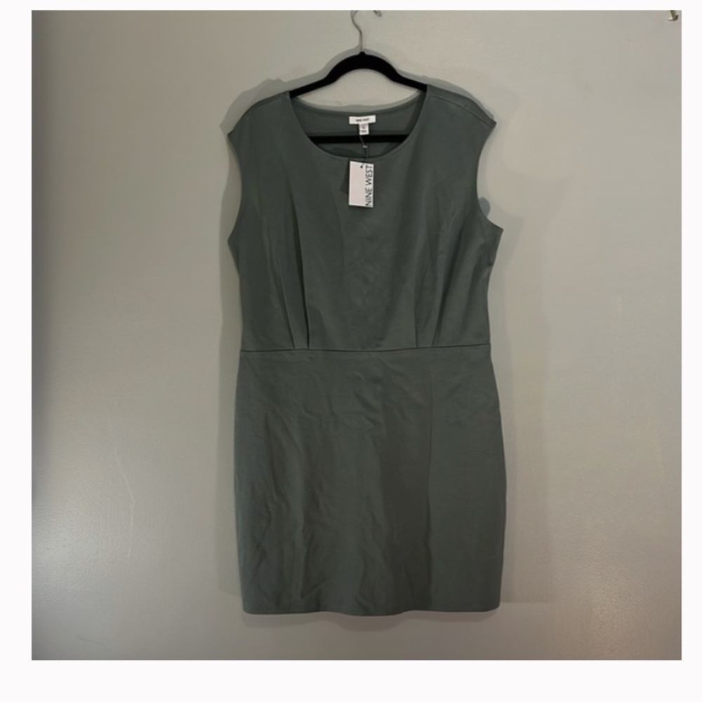 Brand New With Tags Green Nine West Taylored Shift Mini Dress XL